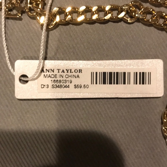 NWT Ann Taylor 30 inch Pave Link Necklace - Picture 3 of 5